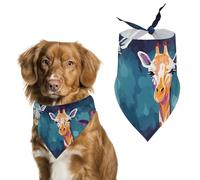 Colorful Giraffe Fans Lovers Dog Bandana for Small Medium Large Dogs Printing Pattern Adjustable Bibs Scarf Soft Washable Triangle Pet Costume Decor