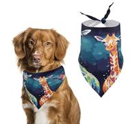 Colorful Giraffe Fans Lovers Dog Bandanas Cute Soft Cotton Puppy Scarves Washable Daily Summer Durable Triangle Reversible Bibs Suitable for Small Medium Large Dogs and Cats
