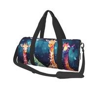 Colorful Giraffe Fans Lovers Duffle Bag for Women Men Personal Item Travel Bags Canvas Weekender Overnight Bag Lightweight Sports Tote Gym Bags, Black, One Size