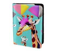 Colorful Giraffe Fans Lovers Printing Passport Holder, Travel Essentials,Card And Passport Anti Theft Wallet,Sized To Fit All Standard Passports