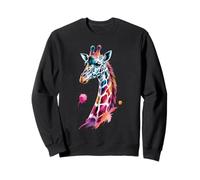 Colorful Giraffe Poster Style Paint Splatter Art Graphic Sweatshirt