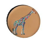Colorful Giraffe Spare Tire Cover, 24inch Oxford Wheel Protector Travel Accessories, Waterproof Dustproof Wheel Tire Covers for RV Jeep SUV Camper Truck