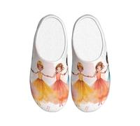 Colorful Girls Women's Slippers Flannel House Slippers for Men American Women Non-Slip Warm Winter Shoes for Indoor Outdoor UK 6-7