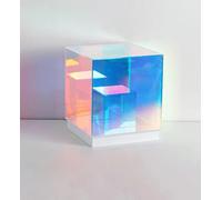 Colorful Glass Acrylic Table Lamp, Infinity Mirror Desk Lamp Cube Light Art Decor Corner Light, 3D Square Desk Lamp, Night Light Physical Toy(Size:22 * 22CM)