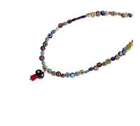 Colorful Glass Beaded Neckline featuring Mushroom Pendant and Floral Design Trendy Lady Costume Decoration