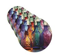 Colorful Glass Bottle Car Air Freshener Cards for Women Men 4 Pack Cute Car Accessories Long Lasting Scent Car Diffuser Hanging Auto Aromatherapy Tablets Car Fresheners Gifts