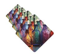 Colorful Glass Bottle Car Air Freshener Cards for Women Men 4 Pack Cute Car Accessories Long Lasting Scent Car Diffuser Hanging Auto Aromatherapy Tablets Car Fresheners Gifts