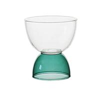 Colorful Glass Dessert Cups Cute Iced Coffee Mugs, Beer Glasses, Clear Glass Tea Cups Ideal for Cappuccino,Latte,Yogurt,Milk,Oats,Beverage, Cocktail,Whiskey,Ice Cream, Christmas Birthday Gifts (D)