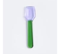 Colorful Glass Dessert Resistance Long Handle INS Style Coffee Spoon, Yogurt Mixing Ice Cream Spoon (Purple)