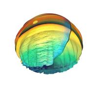 Colorful Glass Drink Sunset Shower Cap For Men Cap Women Reusable Waterproof Long Thick Hair Care Hair Short Kids Bath