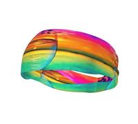 Colorful Glass Drink Sunset Sports Headbands Moisture Wicking Athletic Terry Cloth Sweatband Sweat Absorbing Head Band