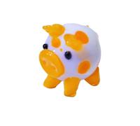 Colorful Glass Piggy Figurine Handcraft Miniature Animal Collectible Ornament For Artistic Display In Homes And Offices Collectible Statue