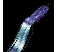 Colorful Glitter Bling Hair Extension, 90cm Shiny Sparkle Tinsel Kit, Braid Twinkle Dazzles Accessories for Women 1pc(Red)(Sea Blue)