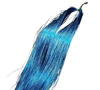 Colorful Glitter Bling Hair Extension, 90cm Shiny Sparkle Tinsel Kit, Braid Twinkle Dazzles Accessories for Women 1pc(Red)(Blue)
