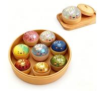 Colorful Glitter Dumpling Squishy - New Realistic Sculpted Buns, Glittery and Bouncy, Non-Sticky, Easy to Squeeze