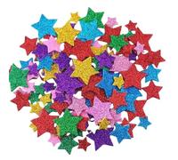 Colorful Glitter Foam Sticker,360PCS Self Adhesive Colourful Glitter Heart Star Stickers for Scrapbooking Wall Decoration Card Making Craft DIY Crafting