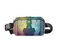Colorful Glitter Tarot Astrological Portraits Stylish Crossbody Bag Waist Packs for Women Men Mini Sling Bag Travel Accessory with Adjustable Strap for Travel Vacation Running, Colorful glitter Tarot