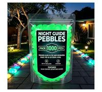 Colorful Glow in the Dark Garden Stones, 1cm Resin Luminous Pebbles, Night Guide Decor Rocks, Multiple Quantity Options for Walkway, Fish Tank, Planter and DIY Landscape Decoration green 1000