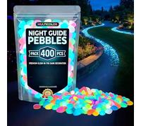 Colorful Glow in the Dark Pebbles 1000pcs - Night Guide Luminous Garden Stones Rocks for Walkways Outdoor Landscaping & Stepping Yard Decor - Aquarium Fish Tank Decorations (Multi,400Pcs)