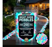 Colorful Glow in the Dark Pebbles for Garden 200 Pcs, Path & Garden Decorations for fish tank stones, pond stones Walkways Outdoor Landscaping & Stepping Yard Decor (Color, 600 PCS)