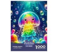 Colorful Glowing Jellyfish 1000 Piece Jigsaw Puzzle For Adults Educational Games Stress Relief Puzzle Exercise The Memory of The Brain For Adults Gifts 38x26cm/1000pcs