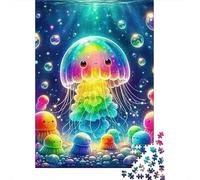 Colorful Glowing Jellyfish 1000 Pieces Jigsaw Puzzles For Adults Family Challenge Toys Stress Relieving Entertainment Cultivate The Spirit of Teamwork for Men, Women, Elders, Seniors 1000pcs (75x50cm