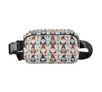 Colorful Gnomes Buffalo Plaid Snowflakes Christmas Cute Crossbody Bag Waist Packs for Men Women Mini Sling Chest Bag with Adjustable Strap for Shopping Sports Work, colorful Gnomes Buffalo Plaid