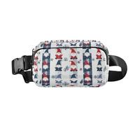 Colorful Gnomes Buffalo Plaid Snowflakes Christmas Fashion Crossbody Bag Waist Packs for Men Women Waterproof Sling Chest Bag with Adjustable Strap for Workout Running Hiking, colorful Gnomes Buffalo
