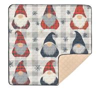 Colorful Gnomes Buffalo Plaid Snowflakes Merry Christmas Soft Thick Baby Activity Play Mat for Indoor Outdoor Water Resistant Foldable Newborns Kicking Mat for Baby Toddler Infant, 50'' x 50''