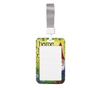 Colorful Gnomes Print Id Card Holder,Badge Holder with Lanyard,Work Pass Protector for Office Staff School Nurse