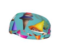 Colorful Gnomes Print Sports Sweatband Stretchy Breathable And Moisture Wicking Headband For Running