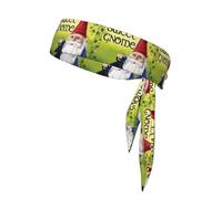 Colorful Gnomes Print Tie Headband For Women Men, Ninja Headbands, Adjustable Moisture Wicking Cooling Headband