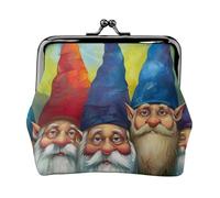 Colorful Gnomes Printed Coin Purse Pouch-Mini Coin Wallet,Change Purse,Leather Coin Pouch Holder For Woman Girls, Black, One Size, Modern,european Style, Retro