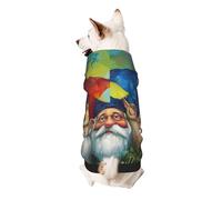 Colorful Gnomes Printed Dog Hoodie Soft Dog Sweatshirt Cute Cat Dog Clothes for Small Dogs Kitten Puppy, XS