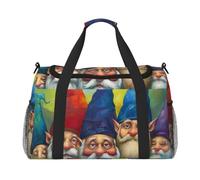 Colorful Gnomes Printed Travel Duffel Bag, Large Capacity Carry On Hand Luggage Weekend Bag for Women Men Gym Weekend