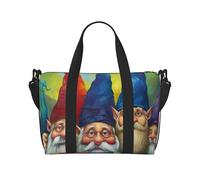 Colorful Gnomes Santa Print Travel Duffel Bag, Lightweight Water-Resistant Weekender Spacious Gym & Travel Bag for Men, Women & Teens