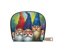 Colorful Gnomes Santa Printed Card Holder Wallet, Women's PU Leather Card Case Wallet & Pocket Wallet