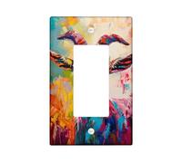 Colorful Goat Light Switch Cover Plates/Outlet Covers, Summer Festive Abstract Art for Home Décor, Thermoplastic Wall Plates, Standard Size Single Rocker