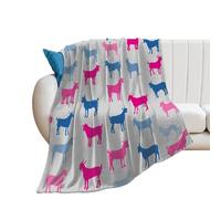 Colorful Goat Silhouettes 250GSM Flannel Throw Blanket Anti-pilling Fuzzy Bed Blankets for Sofa Bedroom Office