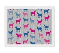 Colorful Goat Silhouettes Diamond DIY Painting Kits Horizontal Round