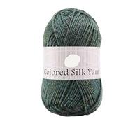 Colorful Gold and Silver Four-Strand Acrylic Thread for Crochet, Knitting, and Crafting - 200g Wool Yarn for Flowers, Dolls, Scarves, and Hats(LightGreen)