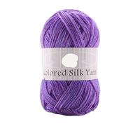 Colorful Gold and Silver Four-Strand Acrylic Thread for Crochet, Knitting, and Crafting - 200g Wool Yarn for Flowers, Dolls, Scarves, and Hats(DeepPurple)