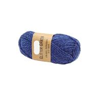 Colorful Gold and Silver Four-Strand Acrylic Thread for Crochet, Knitting, and Crafting - 200g Wool Yarn for Flowers, Dolls, Scarves, and Hats(HazeBlue)