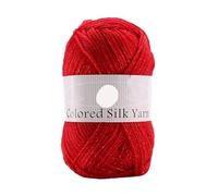 Colorful Gold and Silver Four-Strand Acrylic Thread for Crochet, Knitting, and Crafting - 200g Wool Yarn for Flowers, Dolls, Scarves, and Hats(Red)