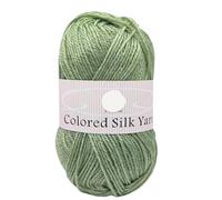 Colorful Gold and Silver Four-Strand Acrylic Thread for Crochet, Knitting, and Crafting - 200g Wool Yarn for Flowers, Dolls, Scarves, and Hats(LightGreen1)