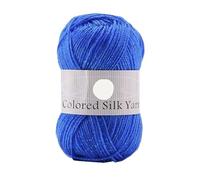 Colorful Gold and Silver Four-Strand Acrylic Thread for Crochet, Knitting, and Crafting - 200g Wool Yarn for Flowers, Dolls, Scarves, and Hats(LightBlue)