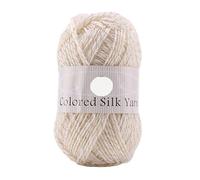 Colorful Gold and Silver Four-Strand Acrylic Thread for Crochet, Knitting, and Crafting - 200g Wool Yarn for Flowers, Dolls, Scarves, and Hats(White)