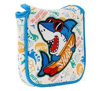 Colorful Golf Mallet Putter Headcover, Shark Embroidery Large Square Putter Cover Magnetic, Hawaiian Tropic Style