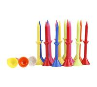 Colorful Golf Tees - Various Colors Tees Set for Men, 50 Pieces Wine Glass Shape Tees | 3.3 Inch Multilayer Holder Durable Training Tool for Beginners, Professionals