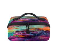 Colorful Gorilla Pattern Travel Makeup Bag Portable Waterproof Pouch Open Flat Toiletry Bags Toiletries Cosmetics Traveling Organizer for Women Men